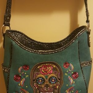 Sugar Skull Conceal Carry Purse w/wallet